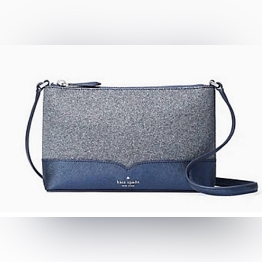 NWOT! Kate Spade Lola Glitter Navy and Silver Crossbody Bag( Navy dusk) - Picture 4 of 16